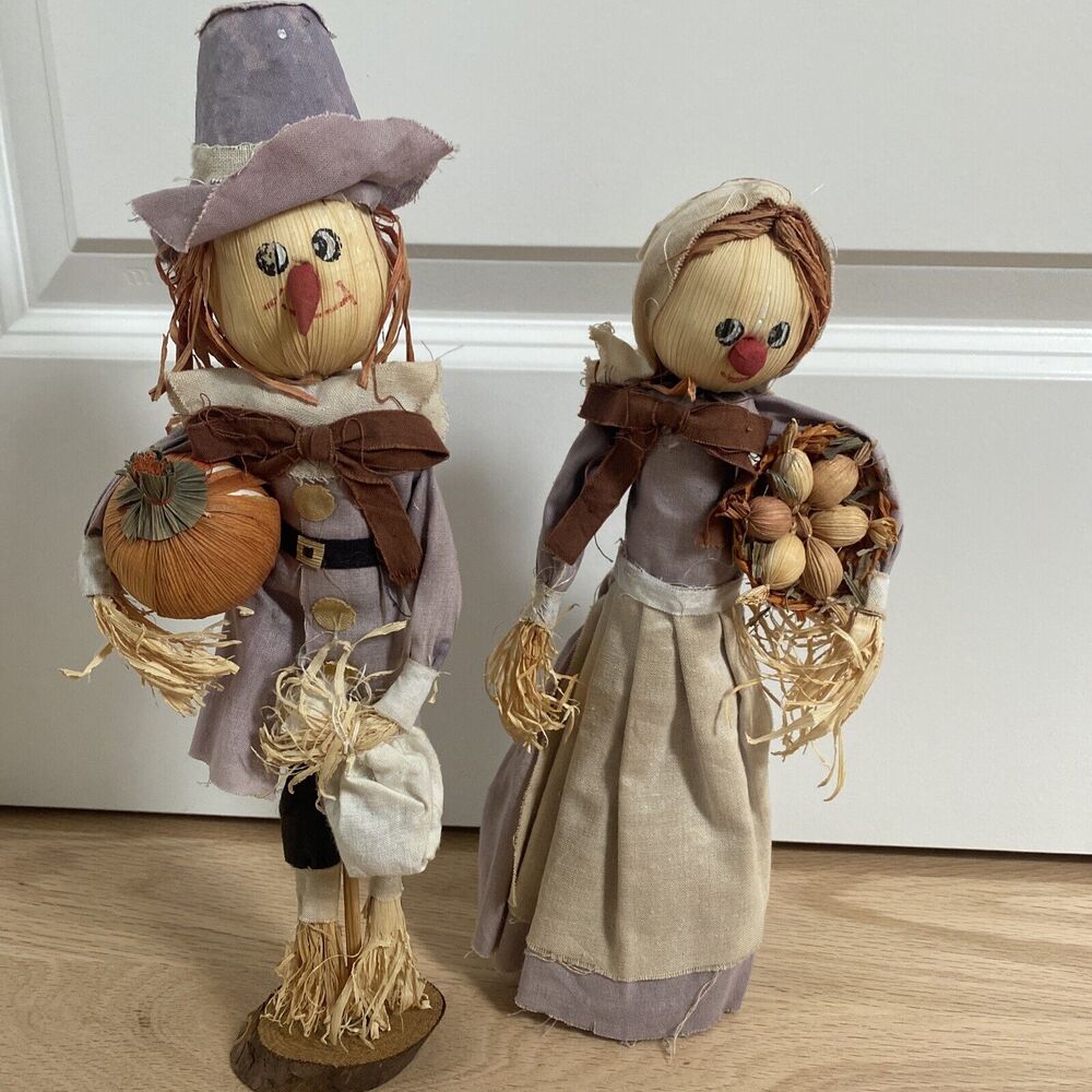 Mr & Mrs Fall Scarecrow Figures Halloween